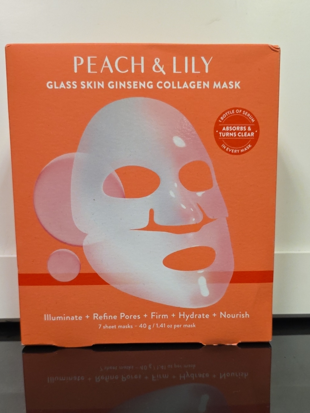Peach and Lily Glass Skin Ginseng Collagen Masks 7 Count